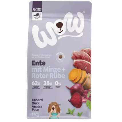 WOW DOG Granuly pre psov seniorov s kačaciem mäsom