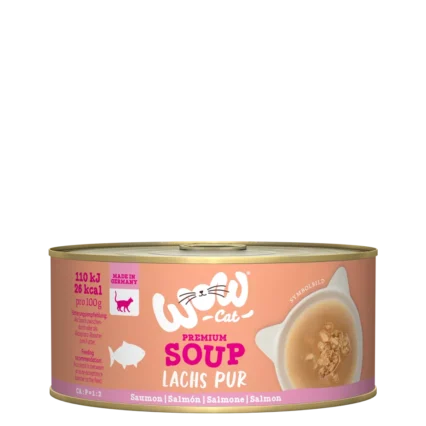 WOW CAT doplnkové krmivo pre mačky lososová polievka