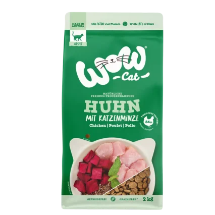 WOW CAT granuly pre mačky kuracie mäso a mačacia mäta