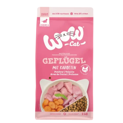 WOW CAT granuly pre mačiatka hydinové mäso a mrkva