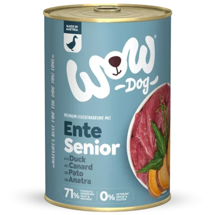 WOW DOG Konzervy pre psov seniorov s kačaciem mäsom