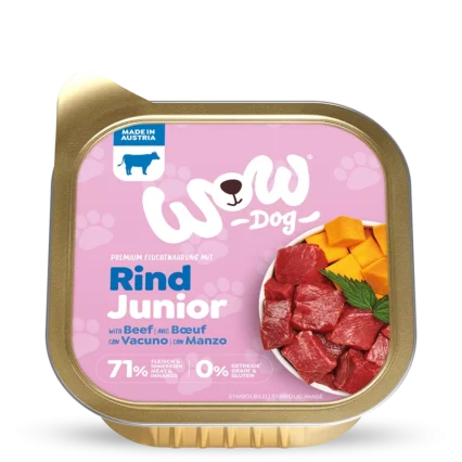 WOW DOG Vaničky šteniatka s hovädzím mäsom