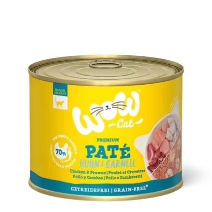 WOW CAT konzerva pre mačky kuracie mäso a krevety paštéta
