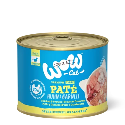 WOW CAT konzerva pre mačiatka - kuracie mäso a krevety paštéta