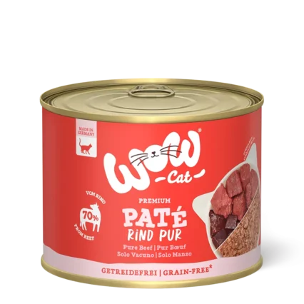 WOW CAT konzerva pre mačky čisté hovädzie mäso paštéta
