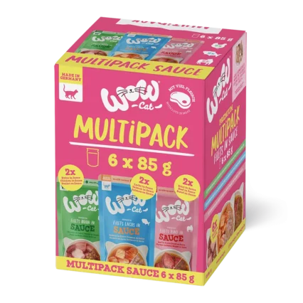 WOW CAT kapsičky pre mačky multipack mix príchutí v omáčke