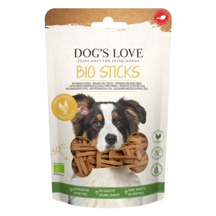 DOG'S LOVE  Maškrty pre psy Mäkké tyčinky s Bio kuracím mäsom