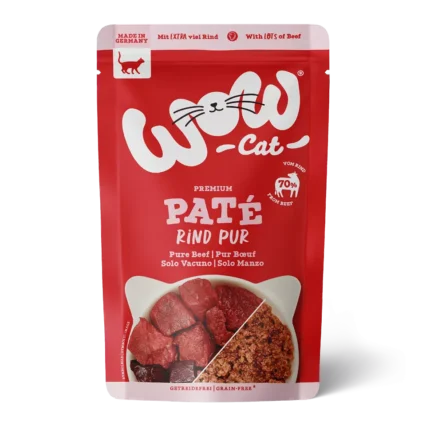 WOW CAT kapsičky pre mačky čisté hovädzie mäso paštéta
