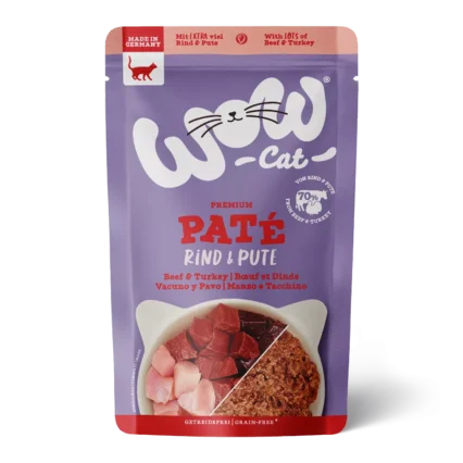 WOW CAT kapsičky pre mačky hovädzie a morčacie mäso paštéta