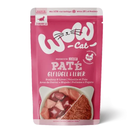 WOW CAT kapsičky pre mačiatka hydina a pečeň paštéta