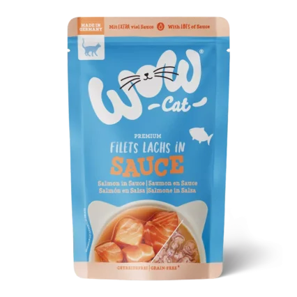 WOW CAT kapsičky pre mačky losos v omáčke s kúskami filet