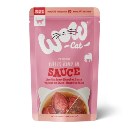 WOW CAT kapsičky pre mačky hovädzie mäso v omáčke s kúskami filet