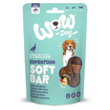 WOW DOG Maškrty pre psy mäkká tyčinka s morčacim mäsom