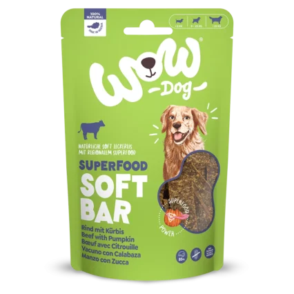 WOW DOG Maškrty pre psy mäkká tyčinka s hovädziem mäsom