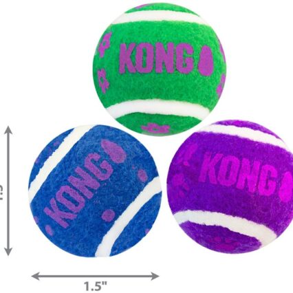 Kong Hračka Cat Active Lopty tenisové so zvončekom, guma vulkanizovaná