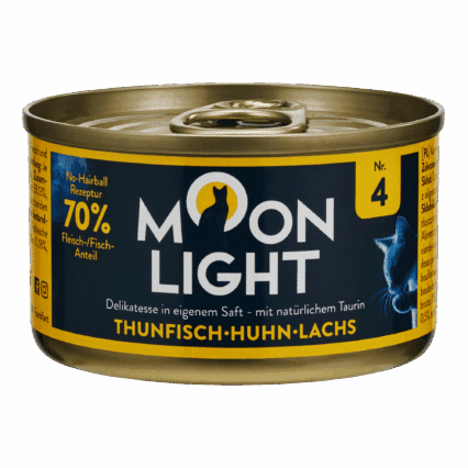 Moonlight konzervy pre mačky tuniak kuracie mäso losos