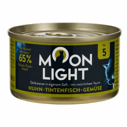 Moonlight konzervy pre mačky kuracie mäso kalamáre zelenina