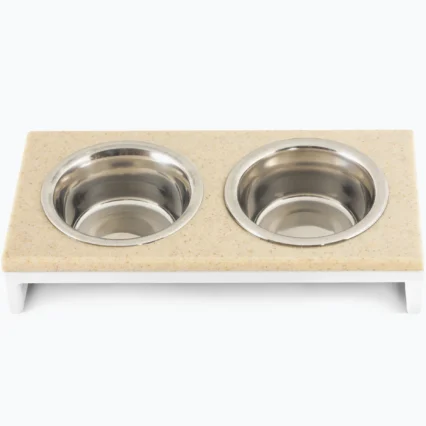 HARLEY AND CHO Misky so stojanom Lunch Bar Stone béžový+biely