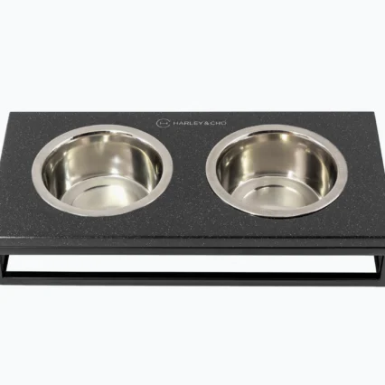 HARLEY AND CHO Misky so stojanom Lunch Bar Stone čierny+čierny