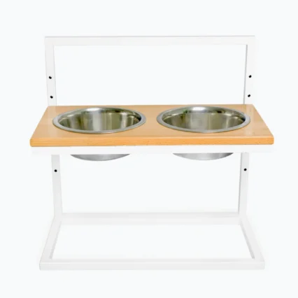 HARLEY AND CHO Nastaviteľný zdvíhací stojan a misy Lift béžový+biely