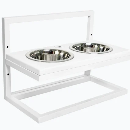 HARLEY AND CHO Nastaviteľný zdvíhací stojan a misy Lift biely+biely