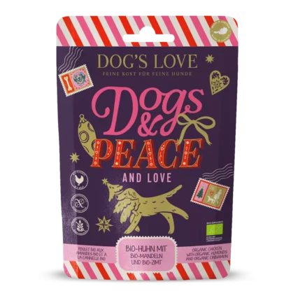 DOG'S LOVE Maškrty pre psy Bio zimné kuracie chipsy 2025