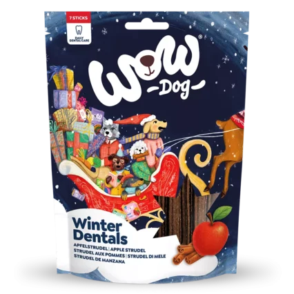 WOW DOG Maškrty pre psy Winter zubna tyčinka Jablková štrúdľa