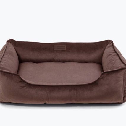 velúrový pelech pre psa čokoládový