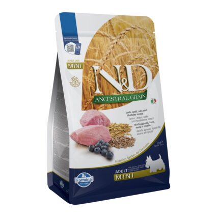 farmina nd ag lamb blueberry adult mini granuly pre psov