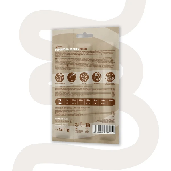 escapure superfood softies pferd makke maskrty pre psov obal