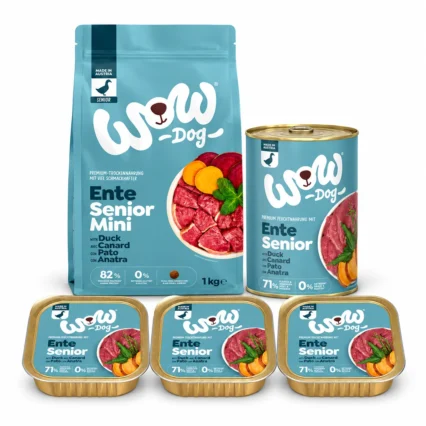 WOW DOG Senior Mini – set krmiva s kačicou pre starších psov
